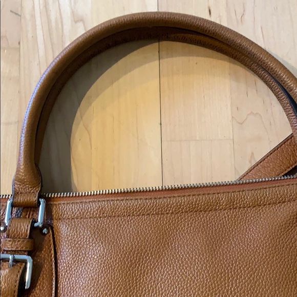 Natural toned leather tote, satchel crossbody bag. - Picture 4 of 6